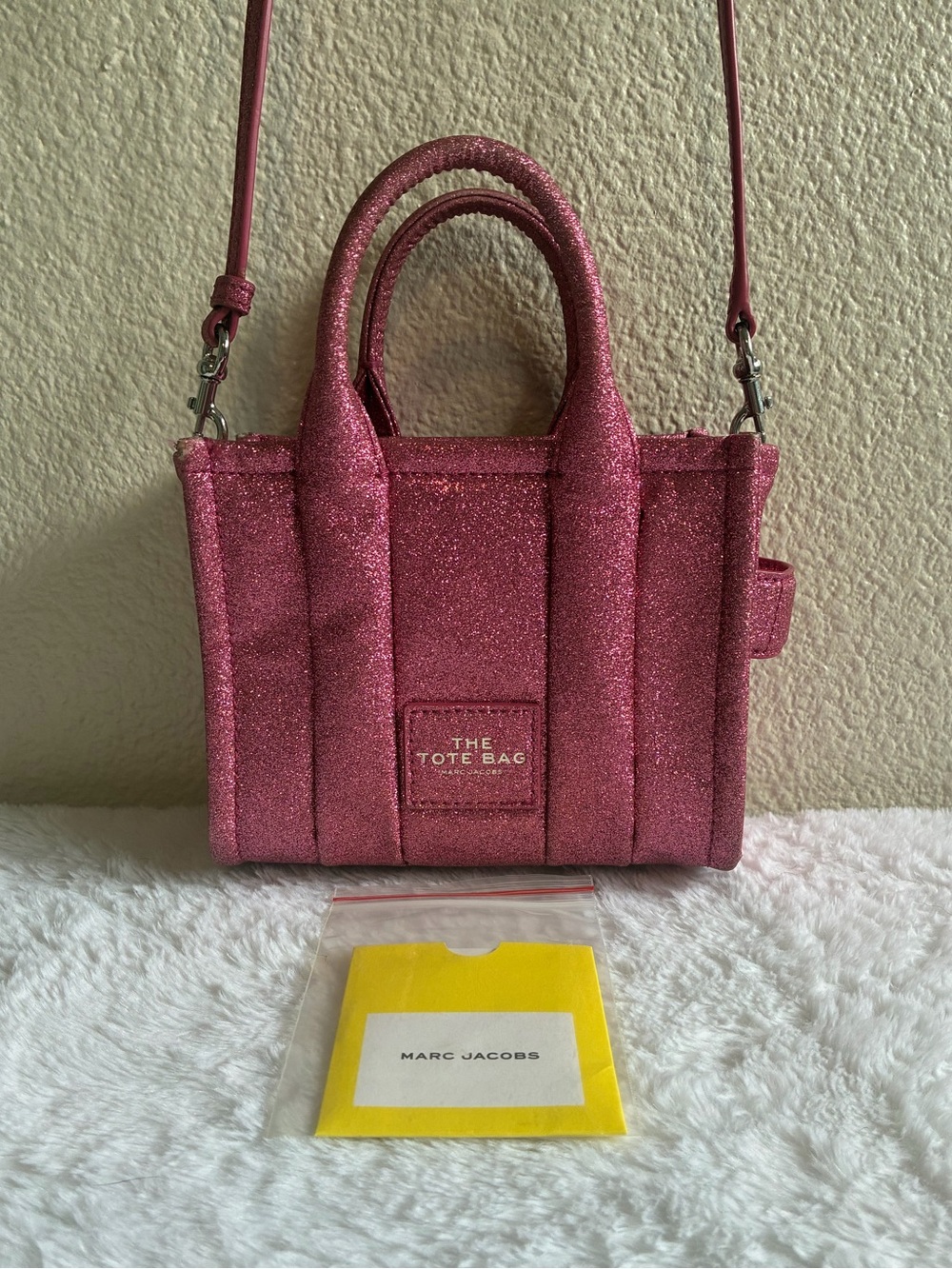 MARC JACOBS ‘The Galactic Glitter Mini Tote’ in Lipstick Pink | Lightly used |